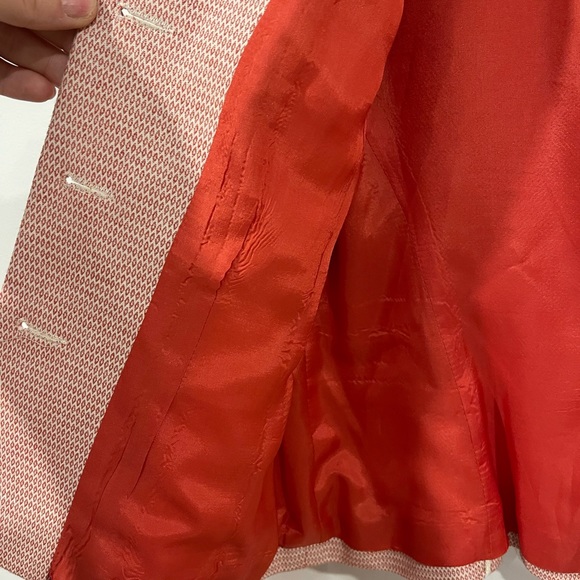 Moto Blazer, Red and Cream Woven- Tristan made in Canada - Picture 4 of 6